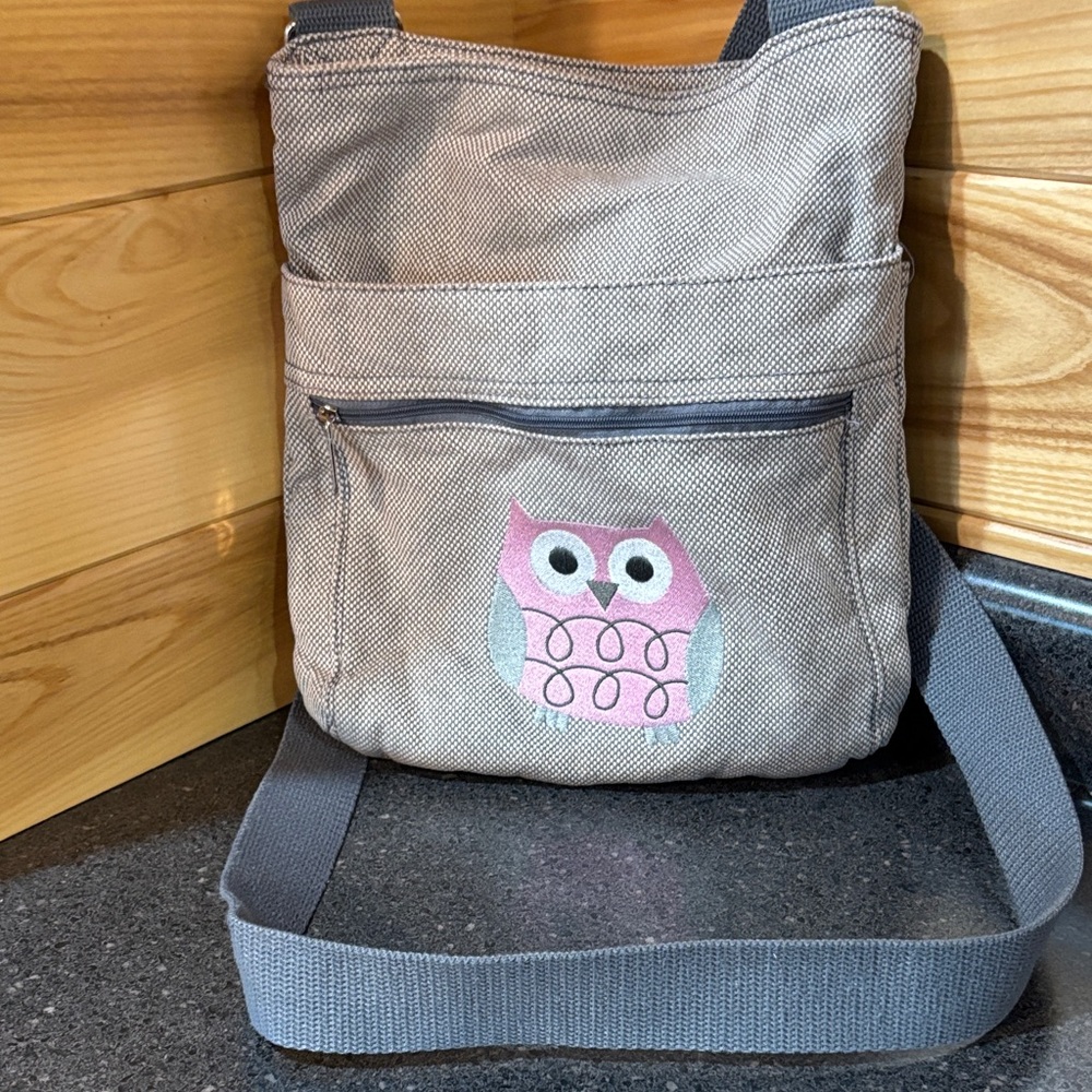 Thirty-one Gray Crossbody Owl Women's Bag